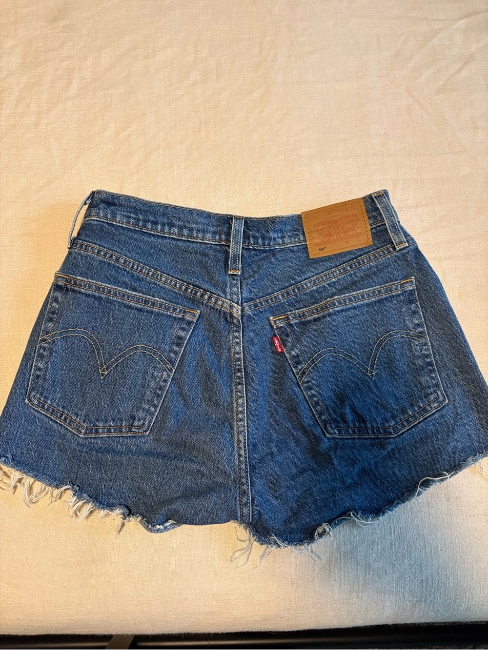 Levi's Dark Blue High-Waist Cutoff Denim Shorts